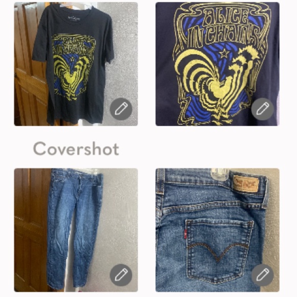 Levi’s mid rise skinny jeans 16L+Alice In Chains 🐓tee L